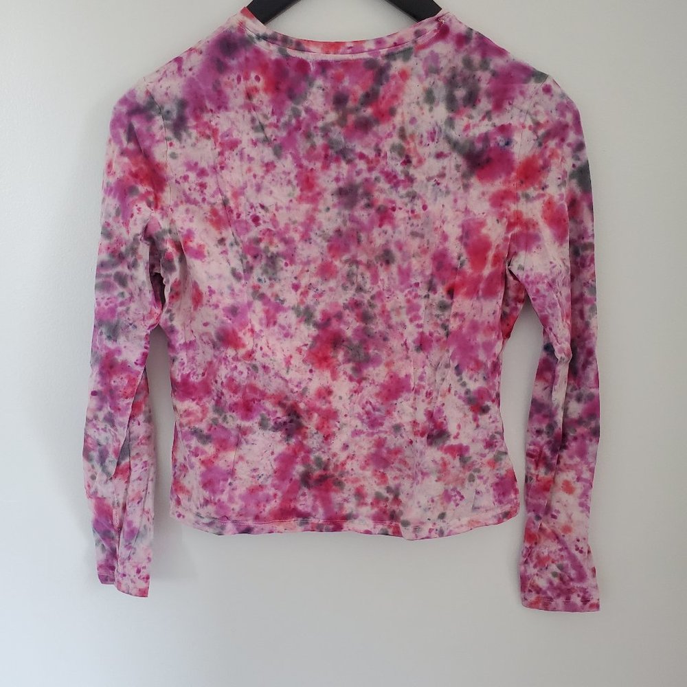 Pink and purple long sleeve tie dye shirt - Picture 2 of 6